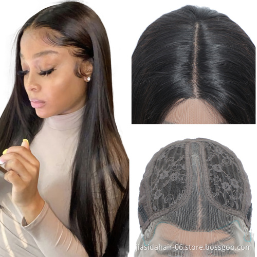 Indian Virgin Human Hair Wigs,Brazilian Peruvian 4X4 13x4 Cuticle Aligned Lace Front Closure Wig for Black Women